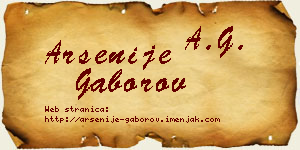 Arsenije Gaborov vizit kartica